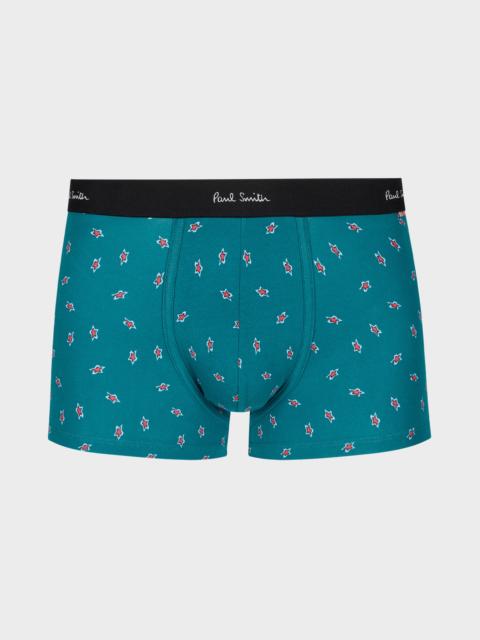 Paul Smith Teal 'Star' Print Boxer Briefs