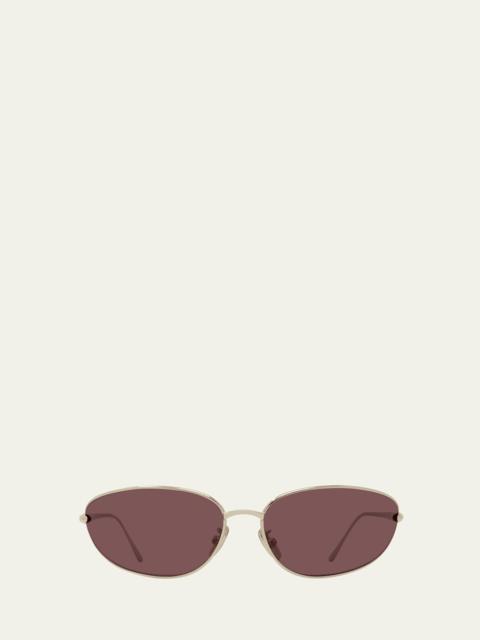 Loewe Signature Wrap Around Metal Sunglasses