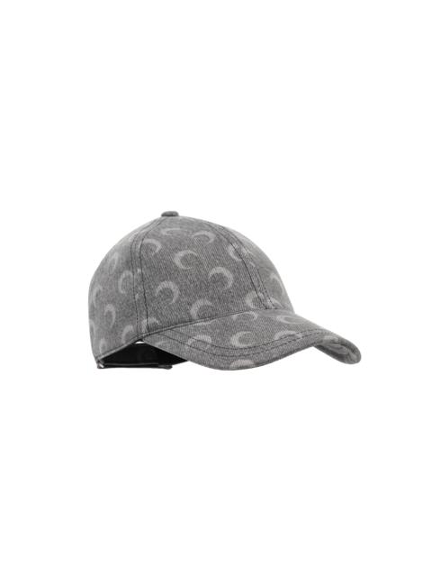 Marine Serre Moon Laser Grey Wash Denim Baseball Cap