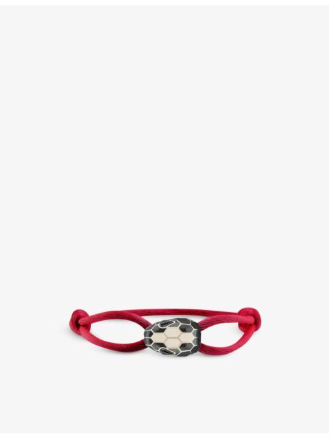 BVLGARI Serpenti Forever gold-plated brass, agate, enamel and cord bracelet