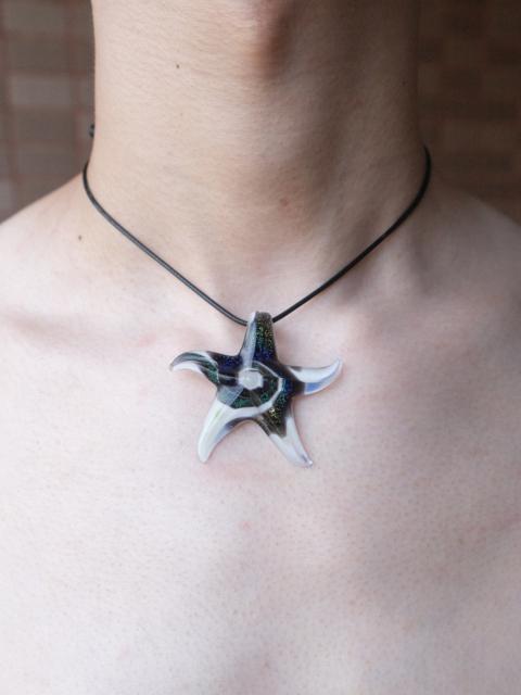 Other Designers Handmade Lampwork Glass Starfish Pendant Adjustable Necklace
