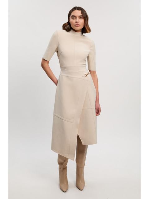 KAREN MILLEN Figure Form Bandage Asymmetric Knit Midi Dress