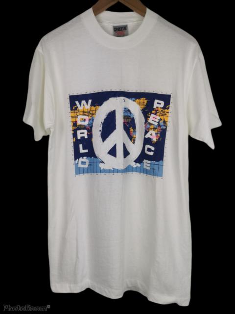 Other Designers Vintage - Vintage 90's Single Stitch World Peace Oneita Tee
