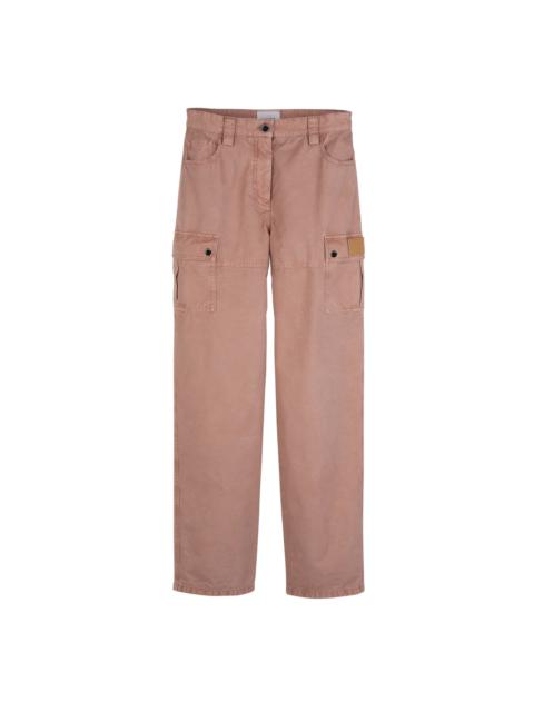 Longchamp Trousers Pink Tea - Overdyed cotton