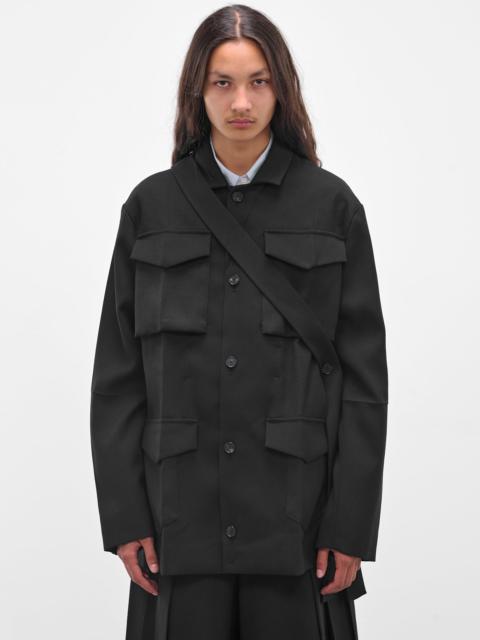 SETCHU Black Gabardine Safari Origami Jacket