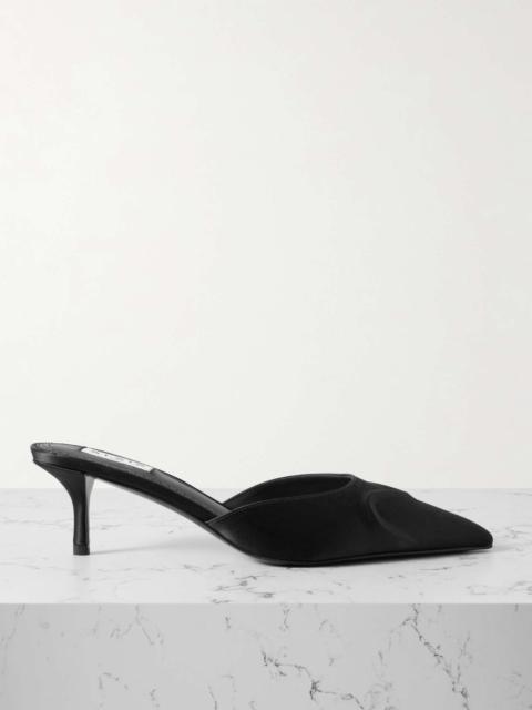 55 satin mules Black