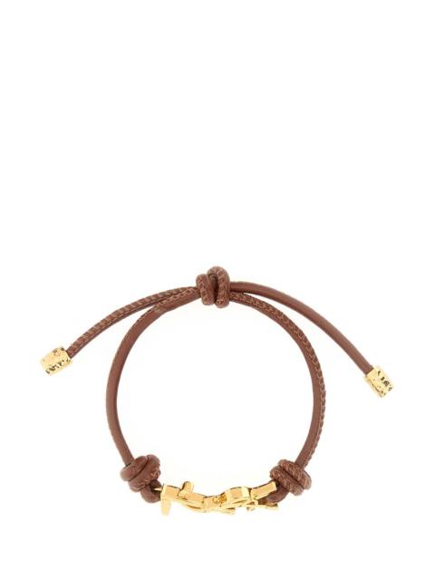 SAINT LAURENT Saint Laurent Women Brown Leather Cassandre Bracelet