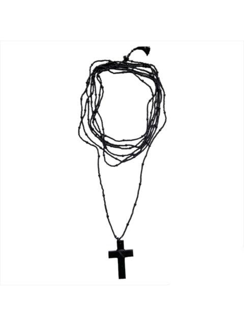 Gucci Fall 2002 Tom Ford Gothic Ebony Cross Black Beaded Choker necklace