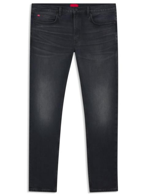 HUGO ASH-BLUE EXTRA-SLIM-FIT JEANS IN STRETCH DENIM