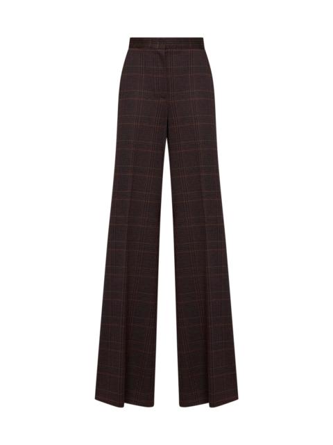 Max Mara Max Mara Women Burgundy Brown Prince Of Wales Check Mxmemiro Wide-Leg Trousers