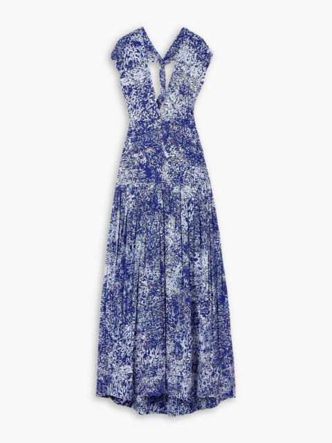 Proenza Schouler Simone pleated printed crepe maxi dress