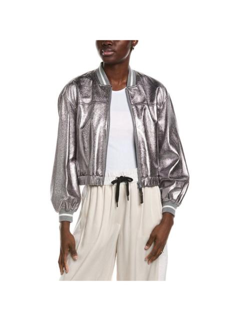 Brunello Cucinelli Brunello Cucinelli Metallic Bomber Jacket With Ribbed Trim