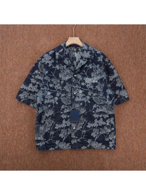 Louis Vuitton Louis Vuitton LV 24 autumn and winter new black plant print full print short sleeve shirt