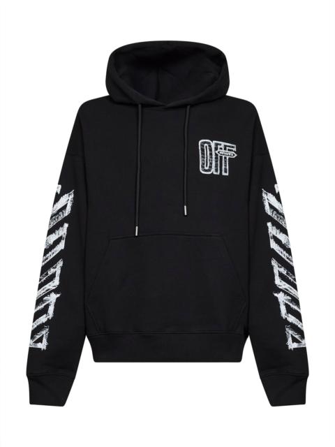 Off-White Black cotton Motion Arrow Skate zip-up hoodie