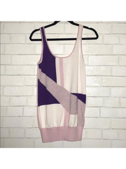 Other Designers Forever 21 - Light Pink + Purple Geometric Knit Sleeveless Top