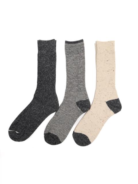 ANONYMOUSISM Anonymousism Nep Amerib Crew 3Pack Sock Charcoal