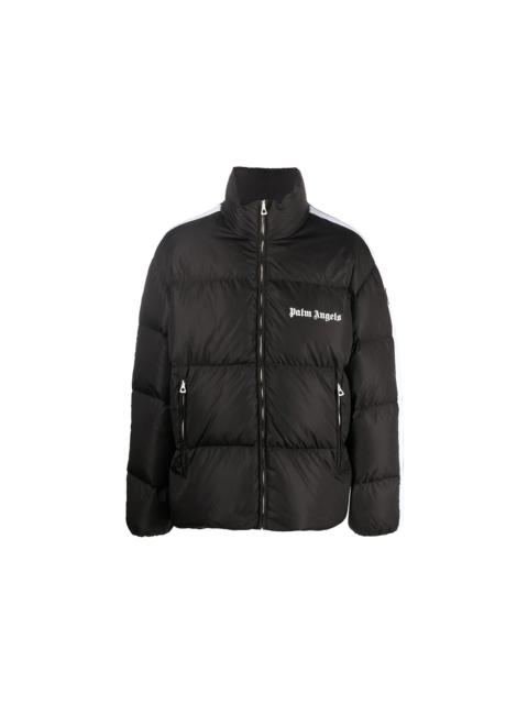 Palm Angels Palm Angels Logo Trim Short Down Jacket Black/White