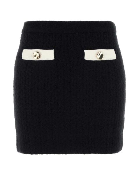 self-portrait Self Portrait Women Black Stretch Alpaca Blend Mini Skirt