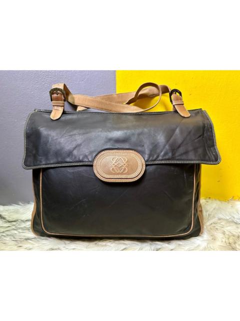 Loewe Authentic Loewe Anagram Two Tone Leather Shoulder Bag