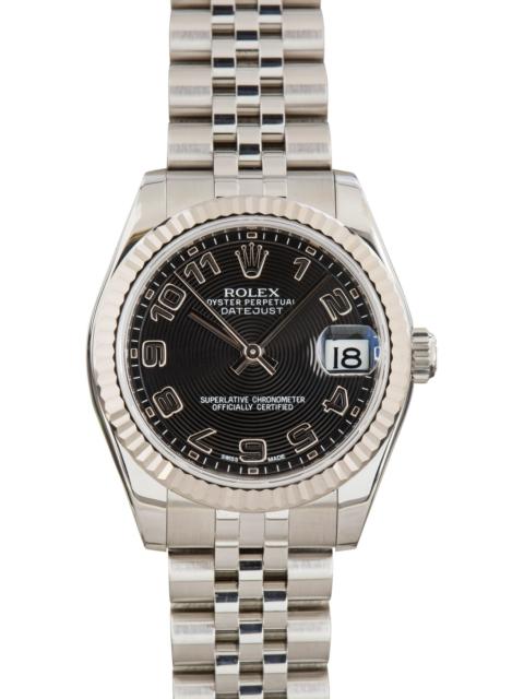 ROLEX Ladies Rolex Datejust 31 Steel 178274 Black Roman Dial