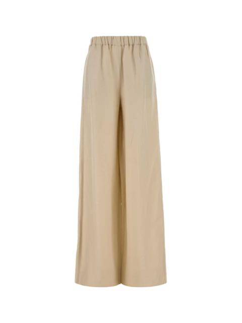 Max Mara Max Mara Women Sand Linen Blend Wide-Leg Moro Pant