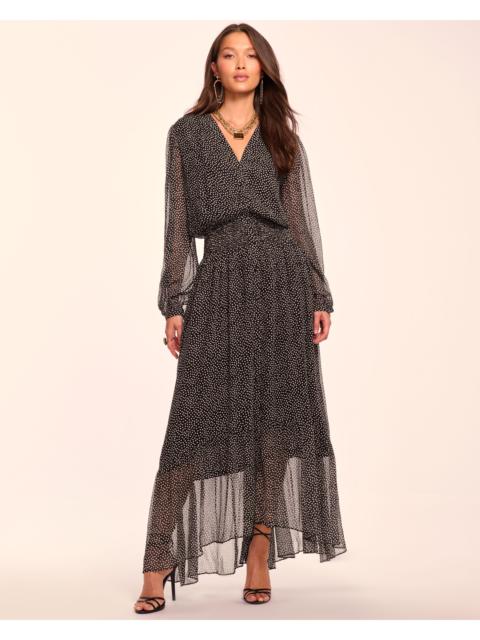 RAMY BROOK Dorothee Silk Long Sleeve Smocked Maxi Dress