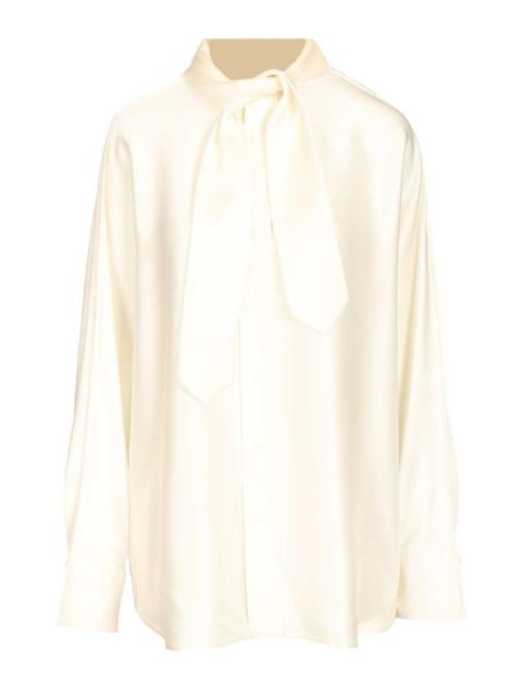 Bottega Veneta Bottega Veneta Women Silk Satin Shirt With Tie Detail