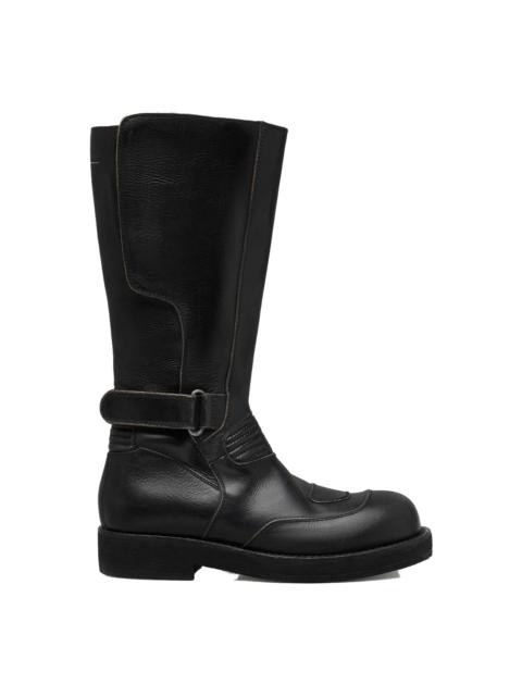 MM6 Maison Margiela MM6 Maison Margiela Mid Leather Boot Black