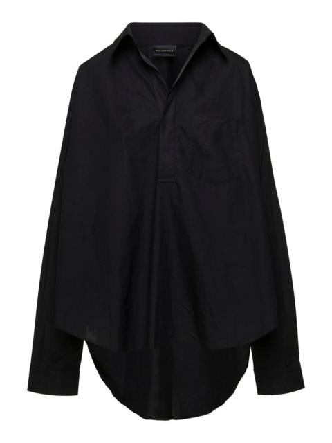 BALENCIAGA Balenciaga Women Black Maxi Shirt In Cotton Woman