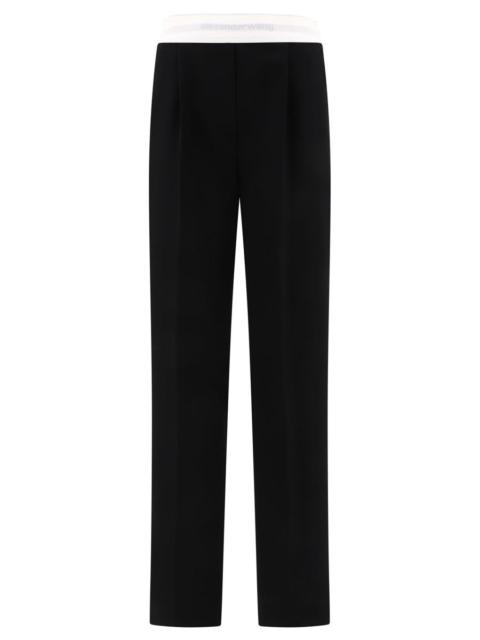 ALEXANDER WANG TAILORED TROUSERS WITH LOGO AT THE WAIST
