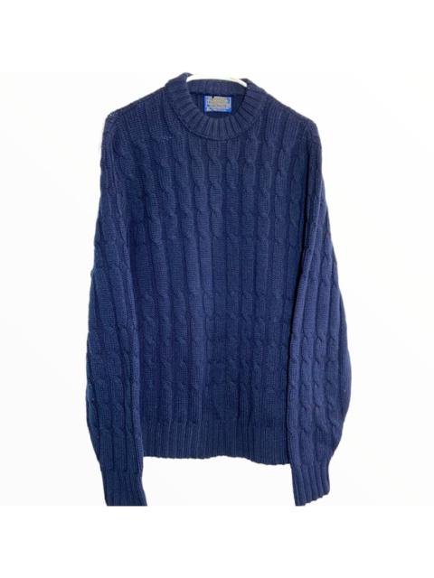 Other Designers Pendleton Vintage 60s Sweater Cable Knit 100% Pure Virgin Wool Navy Medium