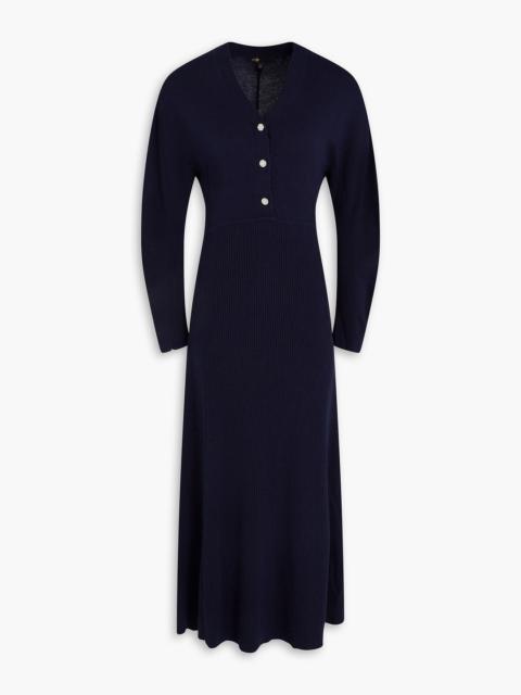 maje Ribbed-knit midi dress