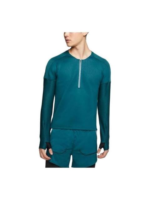 Nike Nike Dry Mens Half 1/2 Zip Long Sleeve Running Shirt 'Green' CJ5742-347