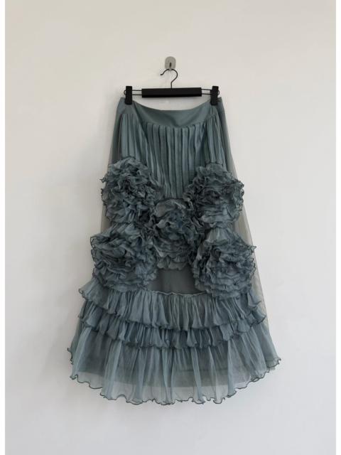 Dries Van Noten Dries van Noten Midi Gray Silk Skirt
