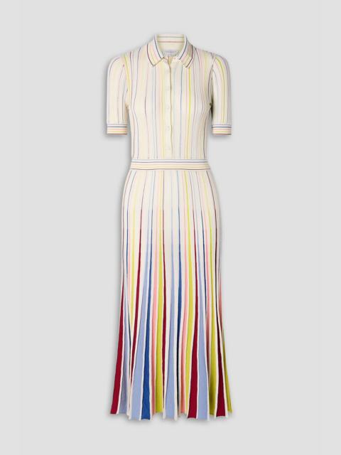 GABRIELA HEARST Calypso ribbed striped merino wool midi dress