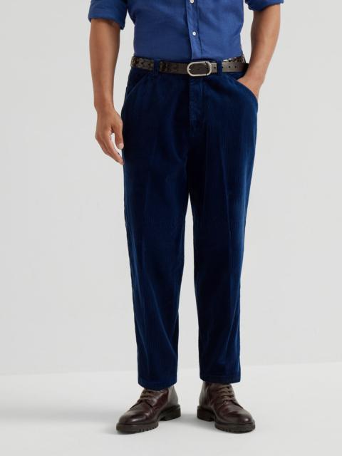 Brunello Cucinelli Garment-dyed leisure fit trousers in cotton corduroy