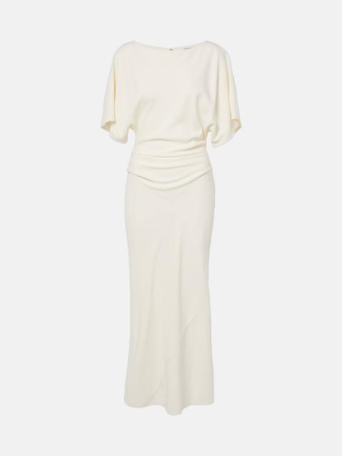 STAUD Amelie gathered crêpe midi dress