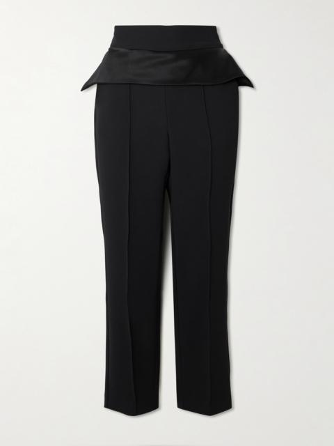 MATICEVSKI Relate Stretch-silk Satin-trimmed Crepe Straight-leg Pants