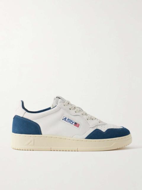 Medalist Suede-Trimmed Leather Sneakers