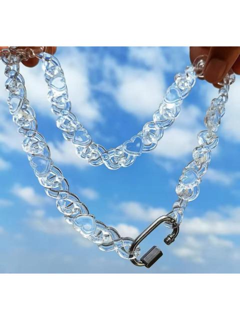Archival Clothing - Clear Love Heart Chain Nwcklace