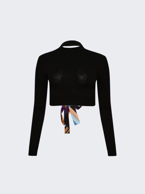 PUCCI Open Back Cropped Sweater Black