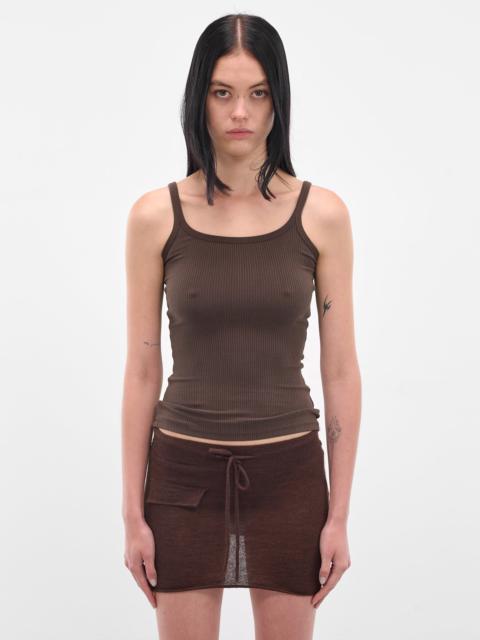 AYA MUSE Brown Rib-Knit Tank Top