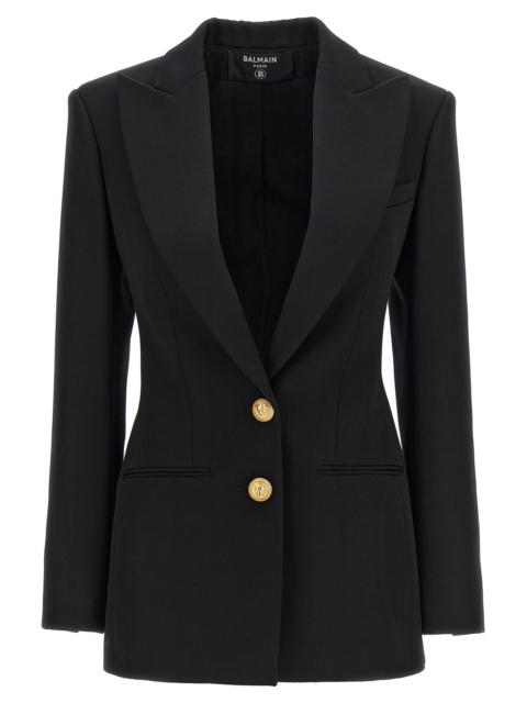 Balmain Women Logo Button Double-Breasted Blazer