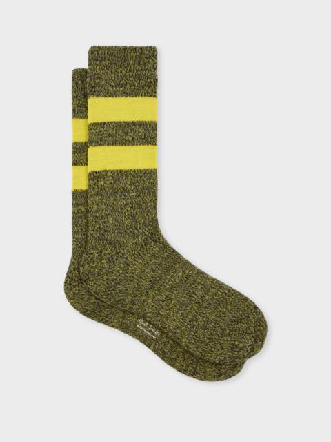 Paul Smith Black and Yellow Twisted Wool-Blend Socks