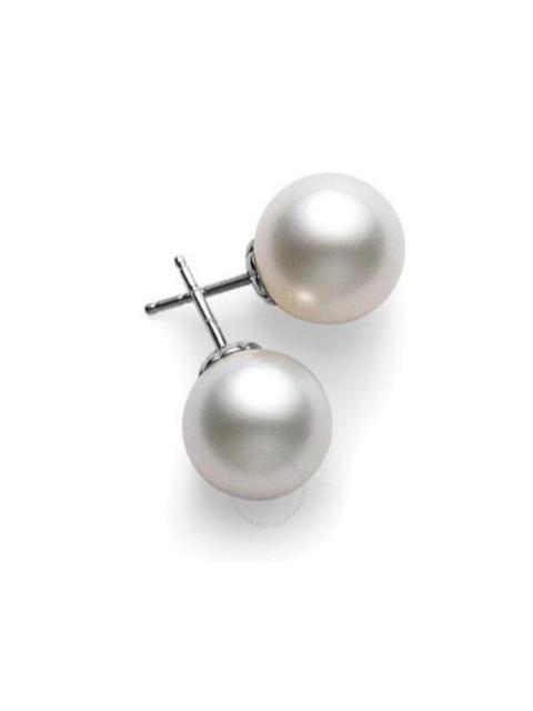 MIKIMOTO Mikimoto White South Sea Stud Earrings 10mm A+ Grade White Gold