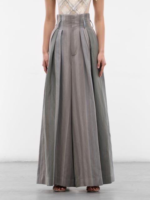 Vivienne Westwood Gray Linen-Wool Bag Trousers