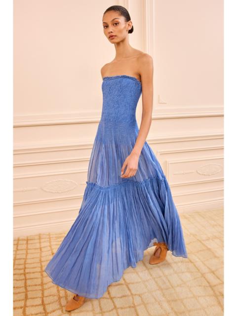 ULLA JOHNSON Nora Strapless Smocked Dress