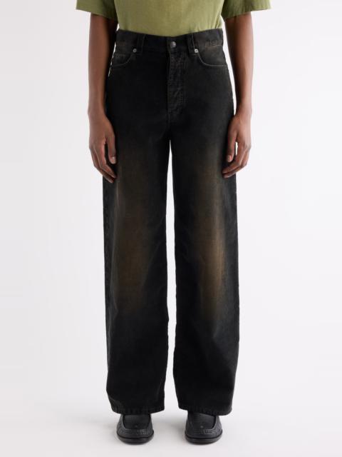 Acne Studios Acne Studios 1981 Straight Leg Organic Cotton Corduroy Pants in Black at Nordstrom