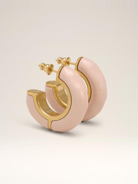 AMI Paris PINK BRASS HAMMERED LACQUERED EARRINGS