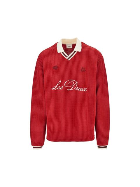 Les Deux Les Deux Knitted Polo Shirt Red Men